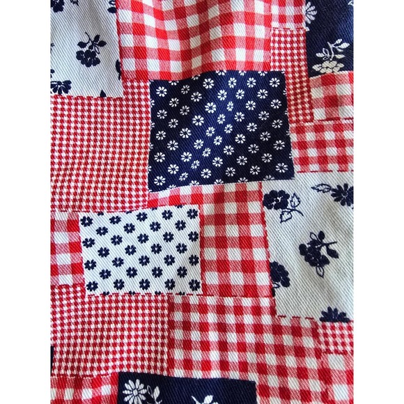 Vintage 70s JcPenney Foremost Patchwork Flare Snow Pants Floral Gingham Retro 24 - Picture 3 of 16